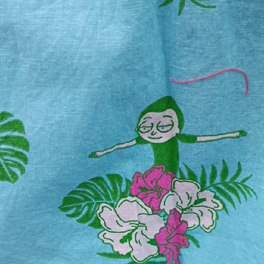 Rick & Morty Vibrant Floral Men's Casual Hawaiian Style Shirt Mens XL - Picture 3 of 6